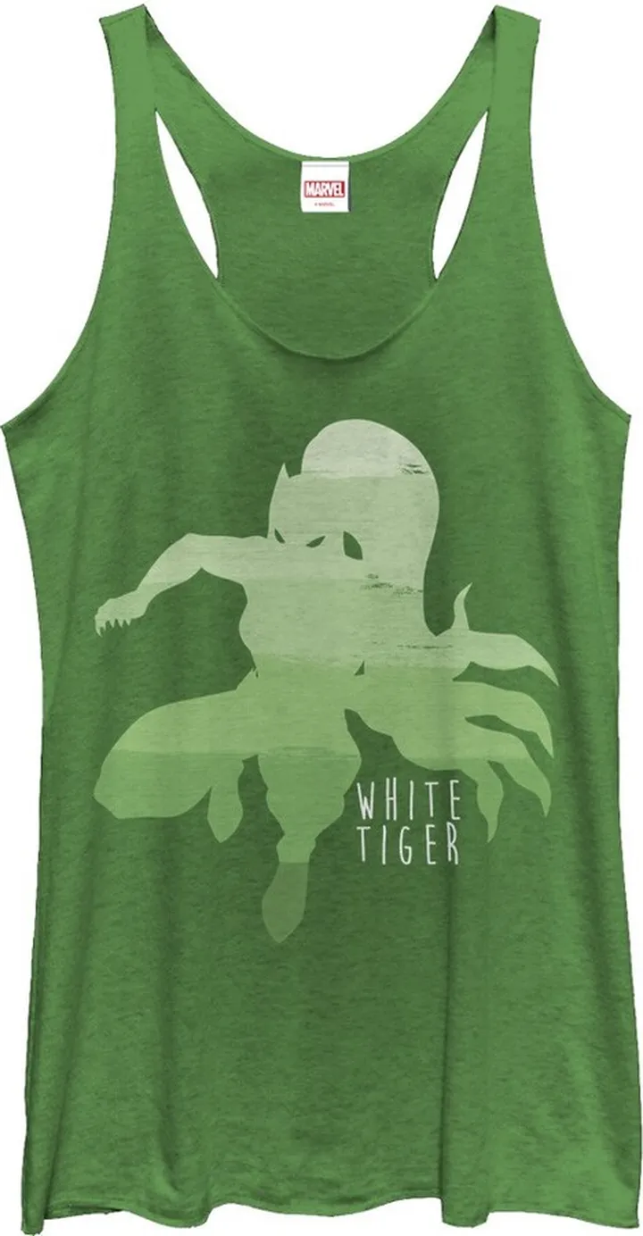 Women's Marvel White Tiger Claws Racerback Tank Top - Envy Green - Medium