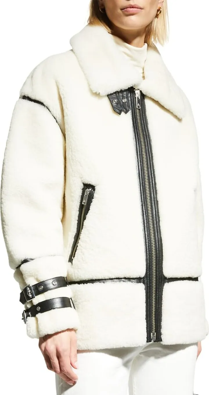 Golden Prairie Shearling Moto Jacket