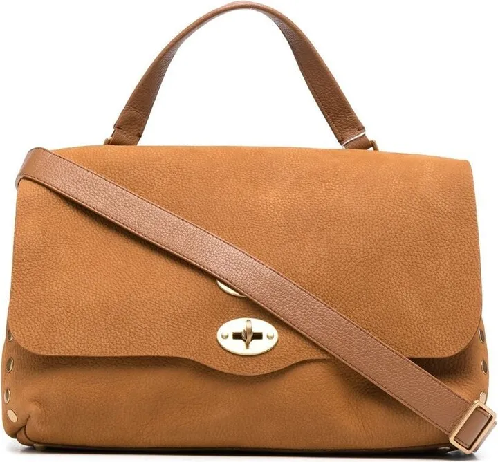 Twist-Lock Calf Leather Tote Bag