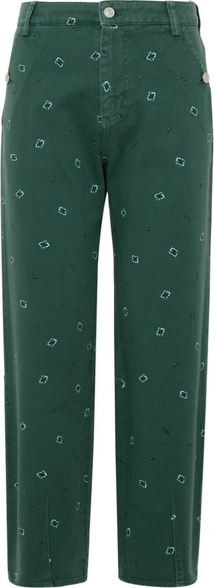 Kenzo Logo Patch Paisley Printed Cropped Trousers