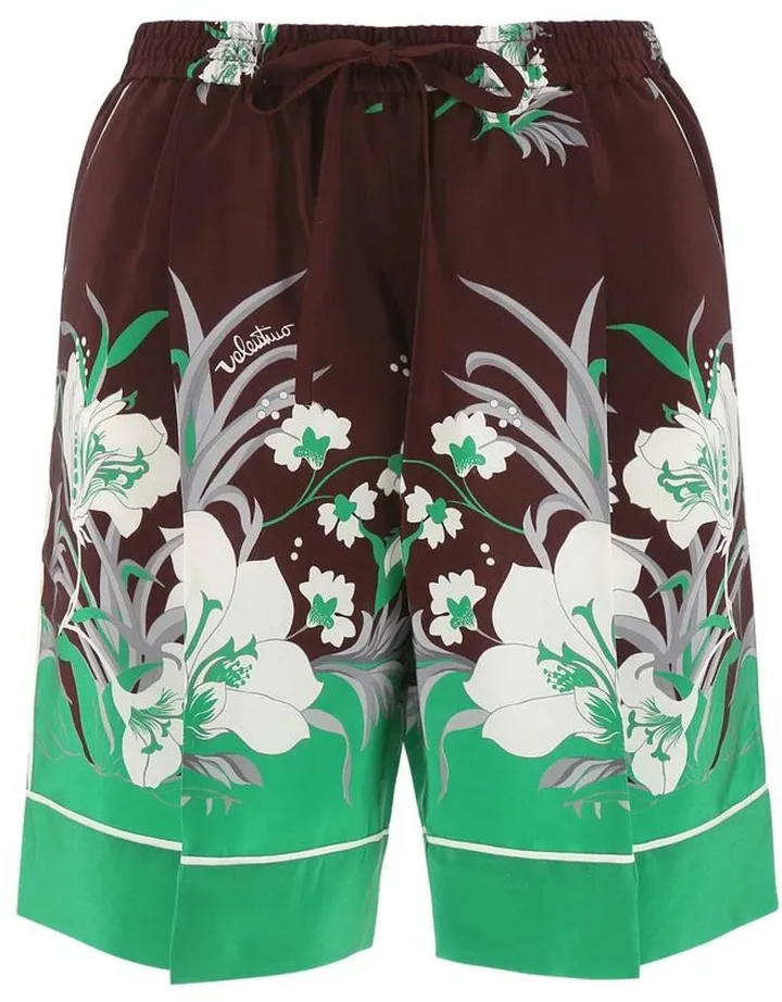 Valentino Floral Printed Drawstring Shorts