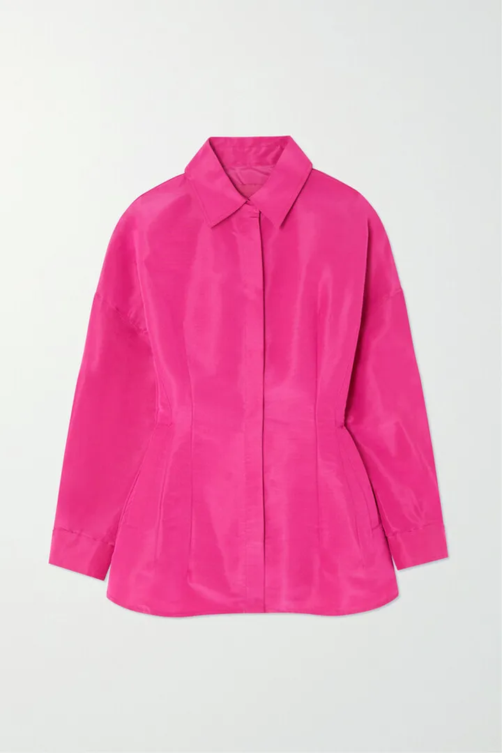 Valentino Garavani - Silk-moiré Mini Shirt Dress - Pink