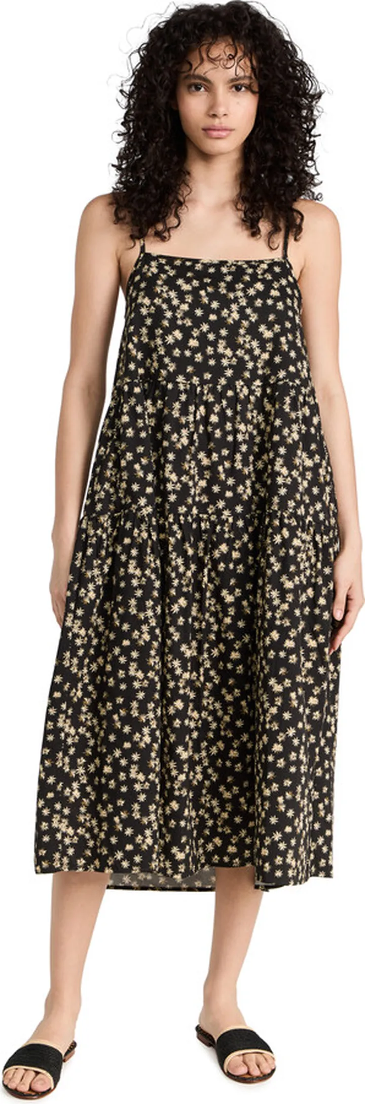 Enza Costa Cool Cotton Strappy Tiered Dress