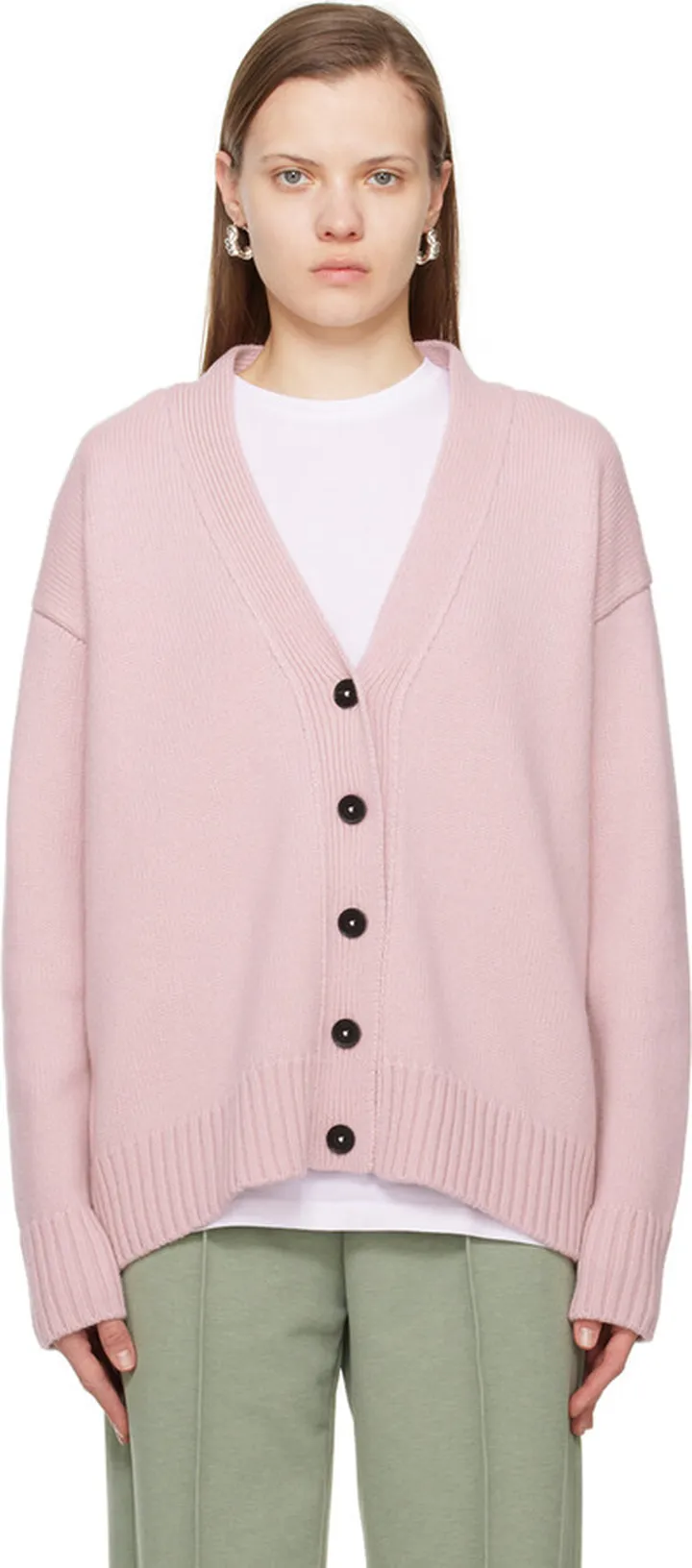 Jil Sander Pink Chunky Cardigan