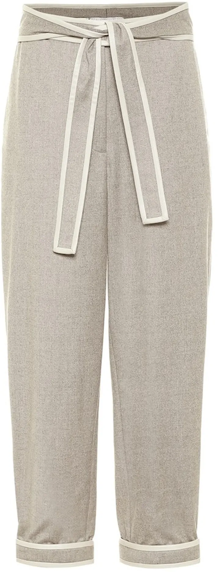 Wool flannel carrot cropped pants