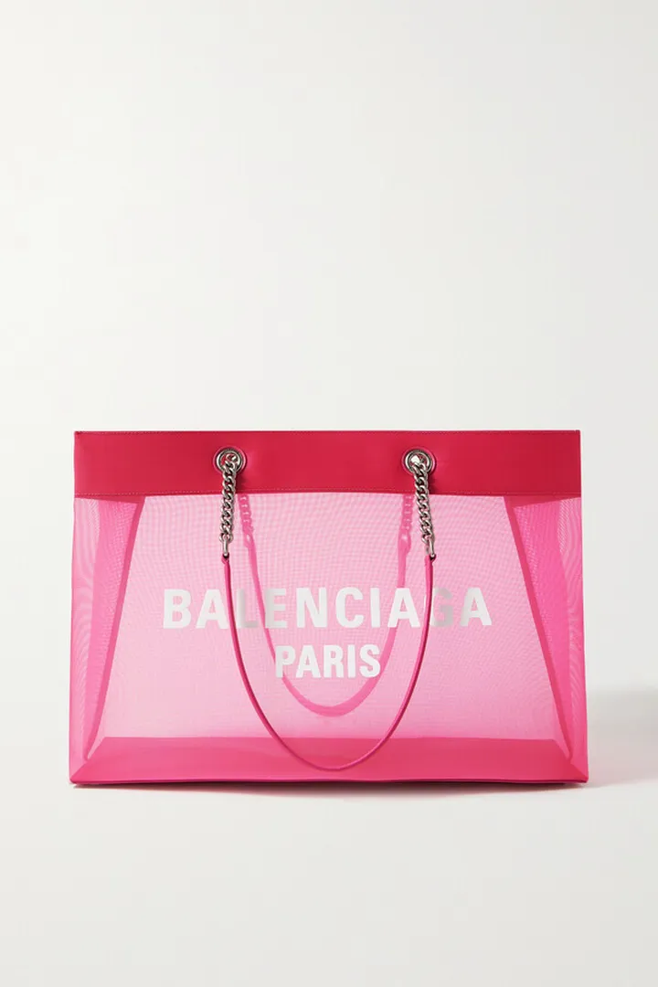 Balenciaga - Duty Free Large Printed Mesh Tote - Pink