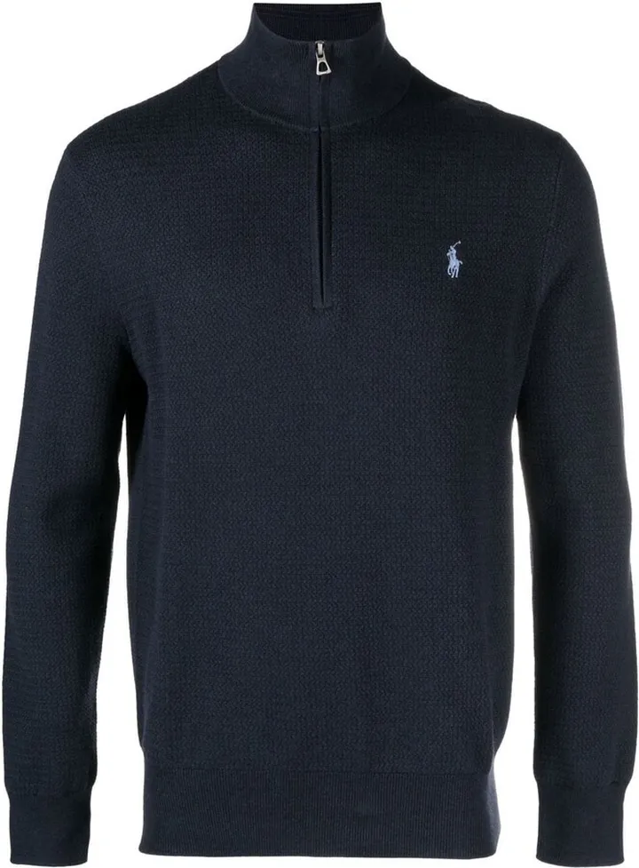 Polo Pony-logo short-zip jumper