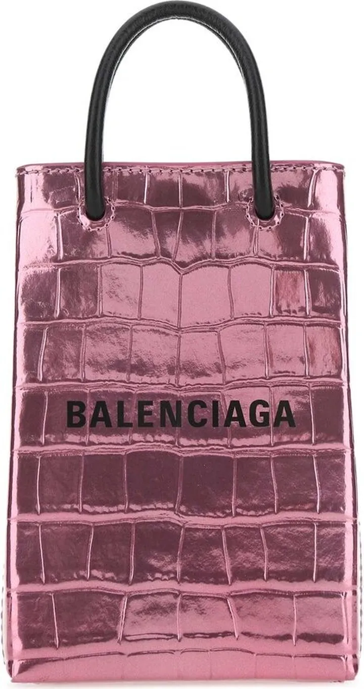 Balenciaga Logo Printed Mini Shopping Bag