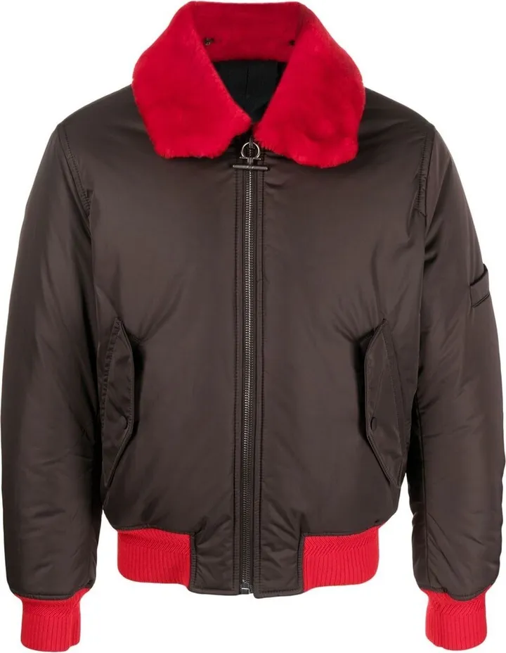 Fur-Trim Bomber Jacket