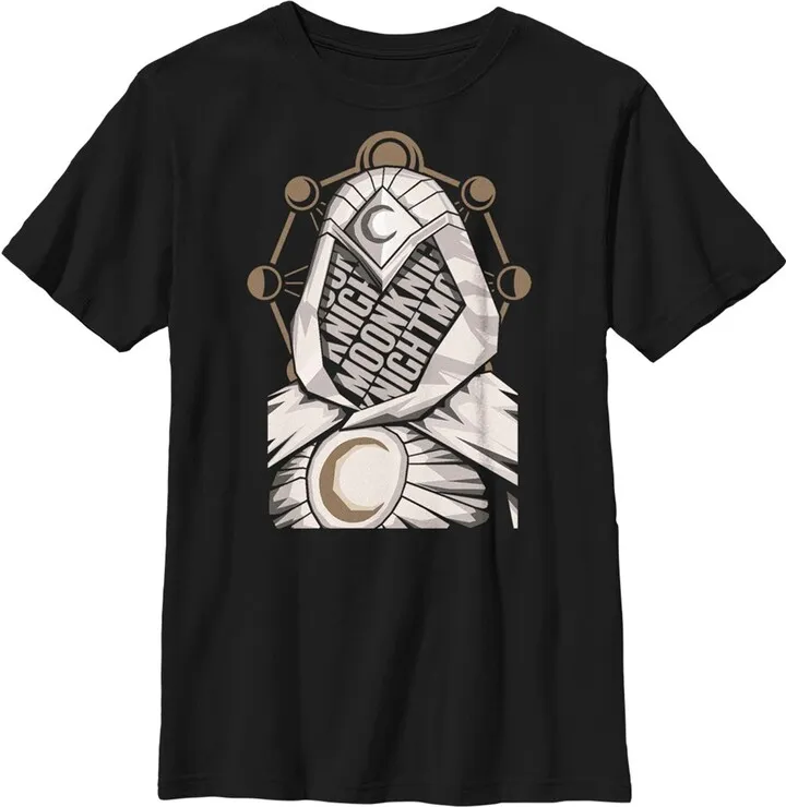 Boy's Marvel: Moon Knight Mask Cutout T-Shirt - Black - X Large