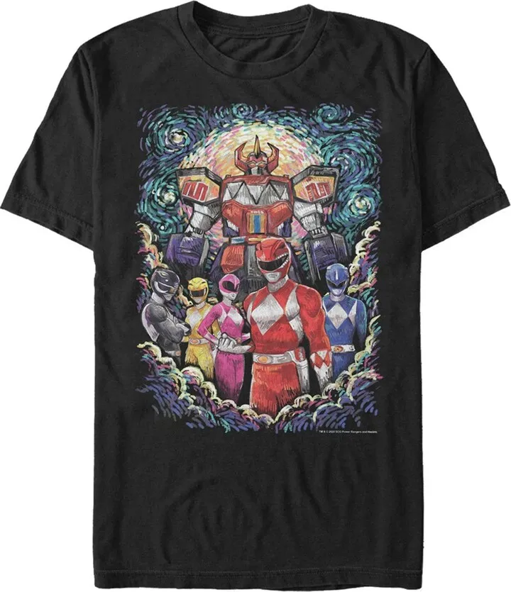Men's Power Rangers Starry Night T-Shirt - Black - Small