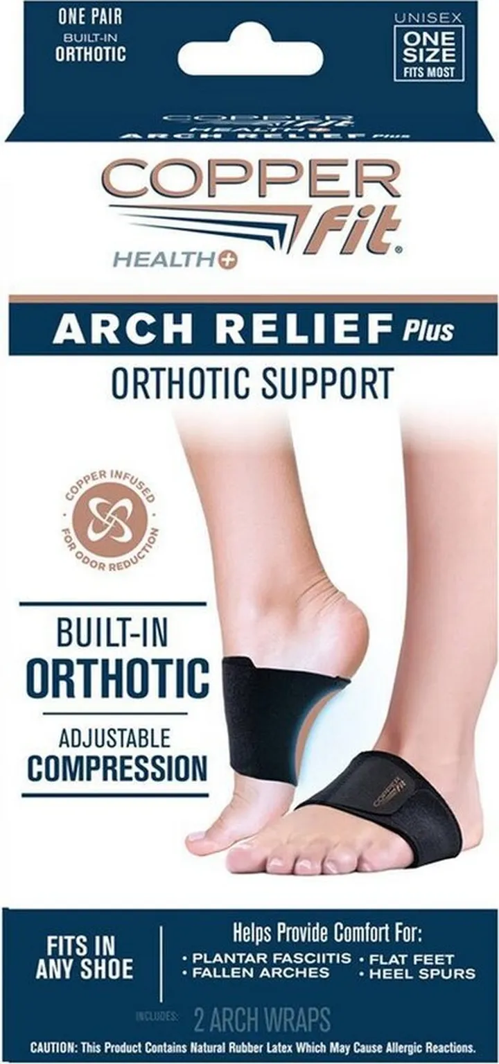 Copper Fit Arch Relief Plus with Orthotic Support - Black