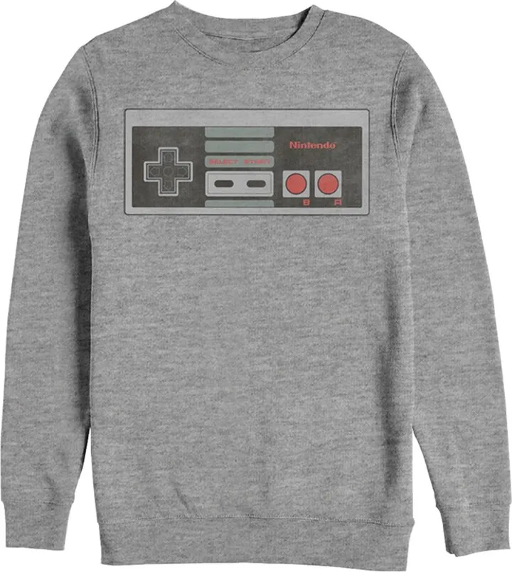 Men's Nintendo Controller Sweatshirt - Athletic Heather - Large