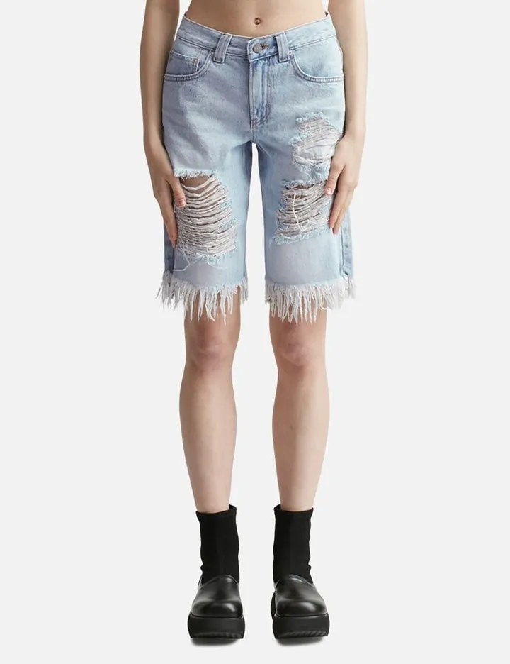 Distressed Denim Shorts