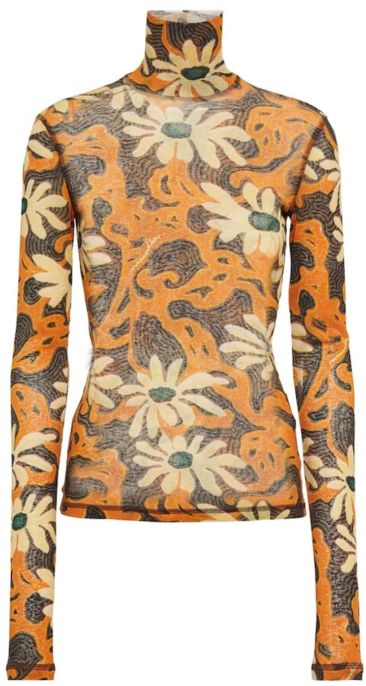 Harri floral turtleneck top