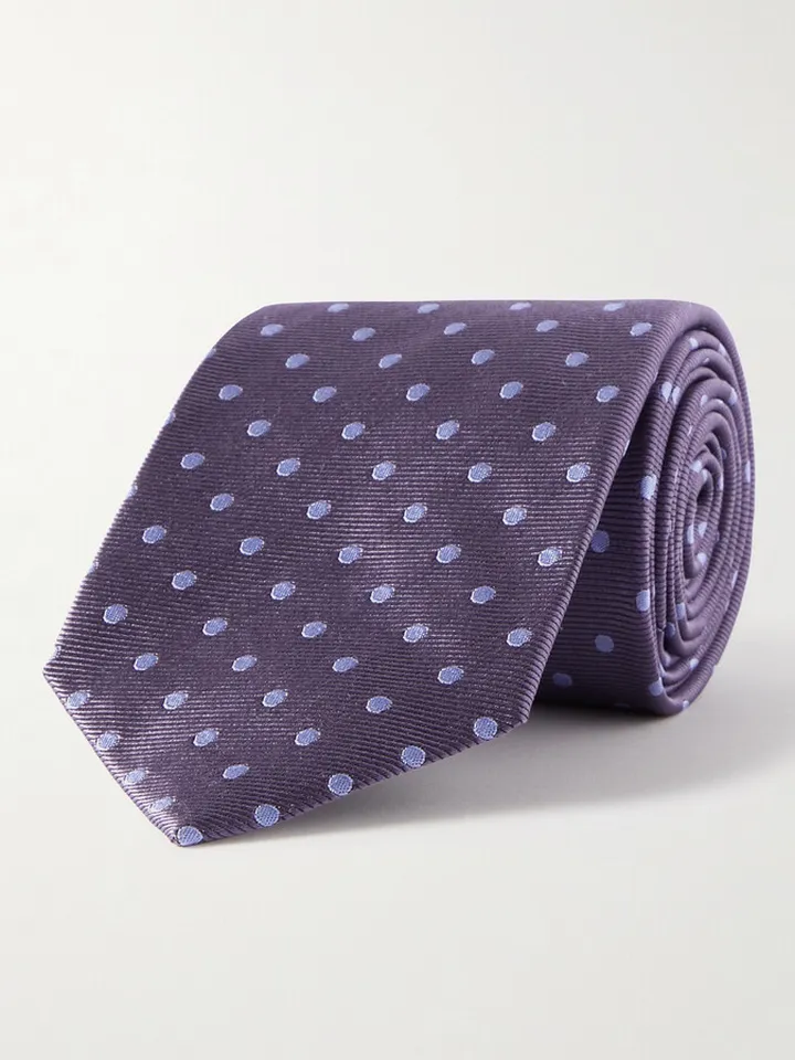 8cm Polka-Dot Silk-Jacquard Tie