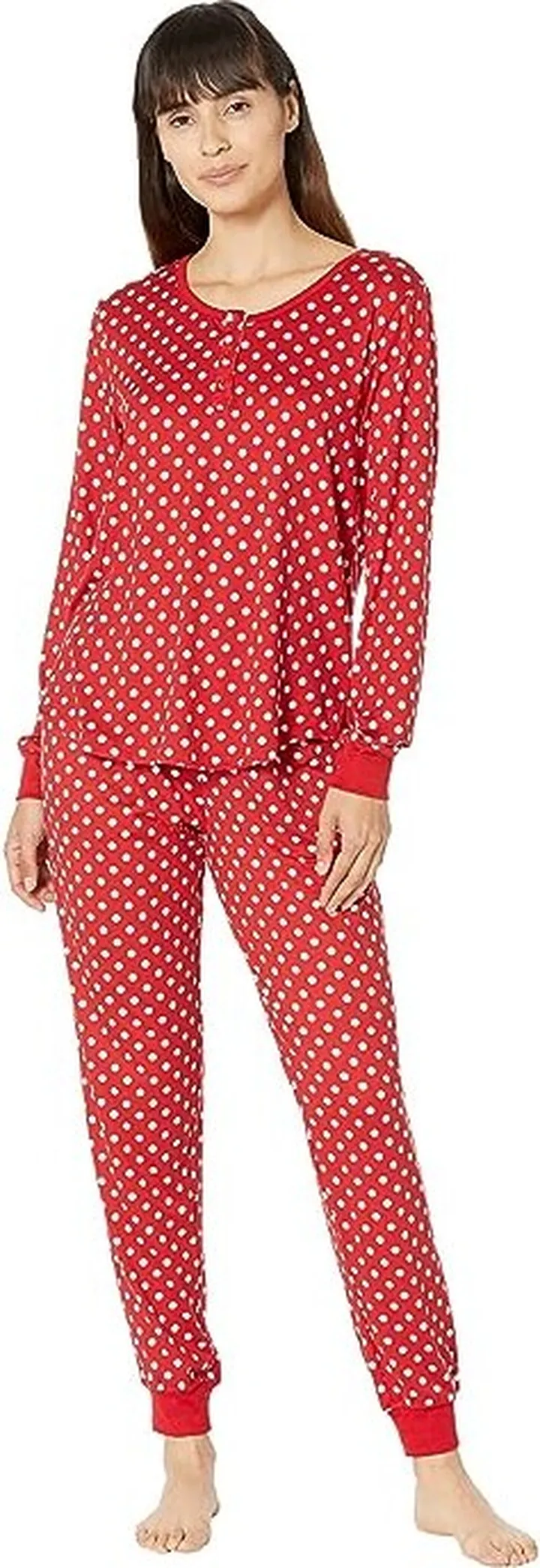 Kate Spade New York Brushed Jersey Joggers PJ Set (White Lady Dot) Women's Pajama Sets