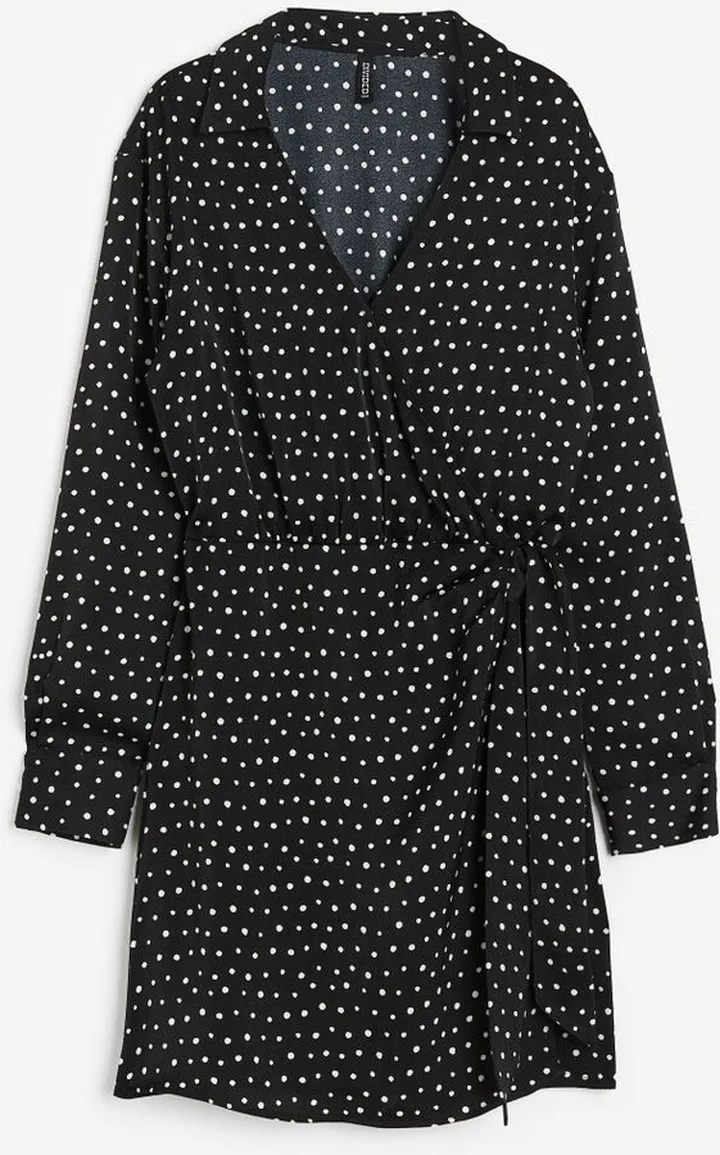 Satin Wrap Shirt Dress