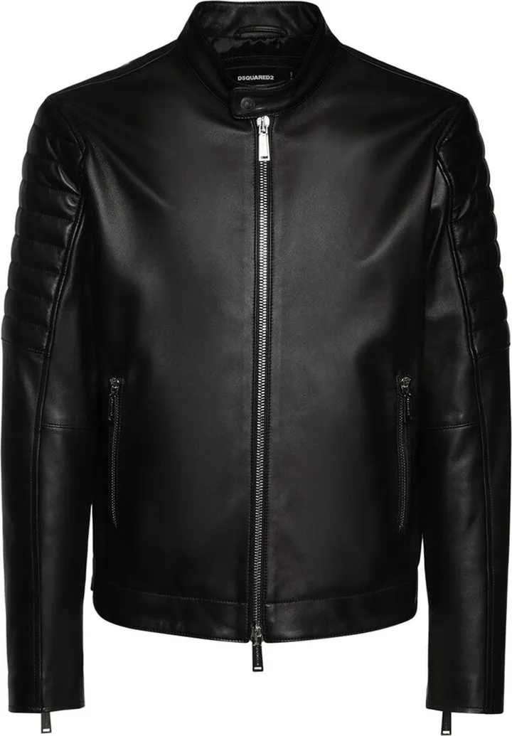 Ibra shiny leather biker jacket