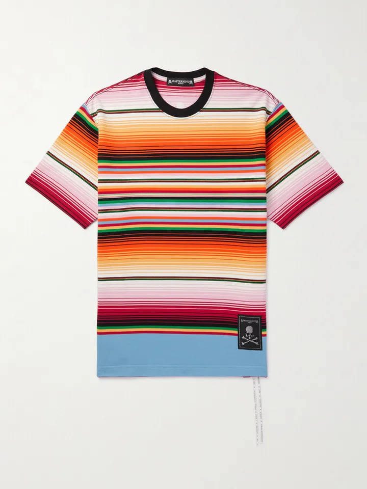 Logo-Detailed Striped Cotton T-Shirt