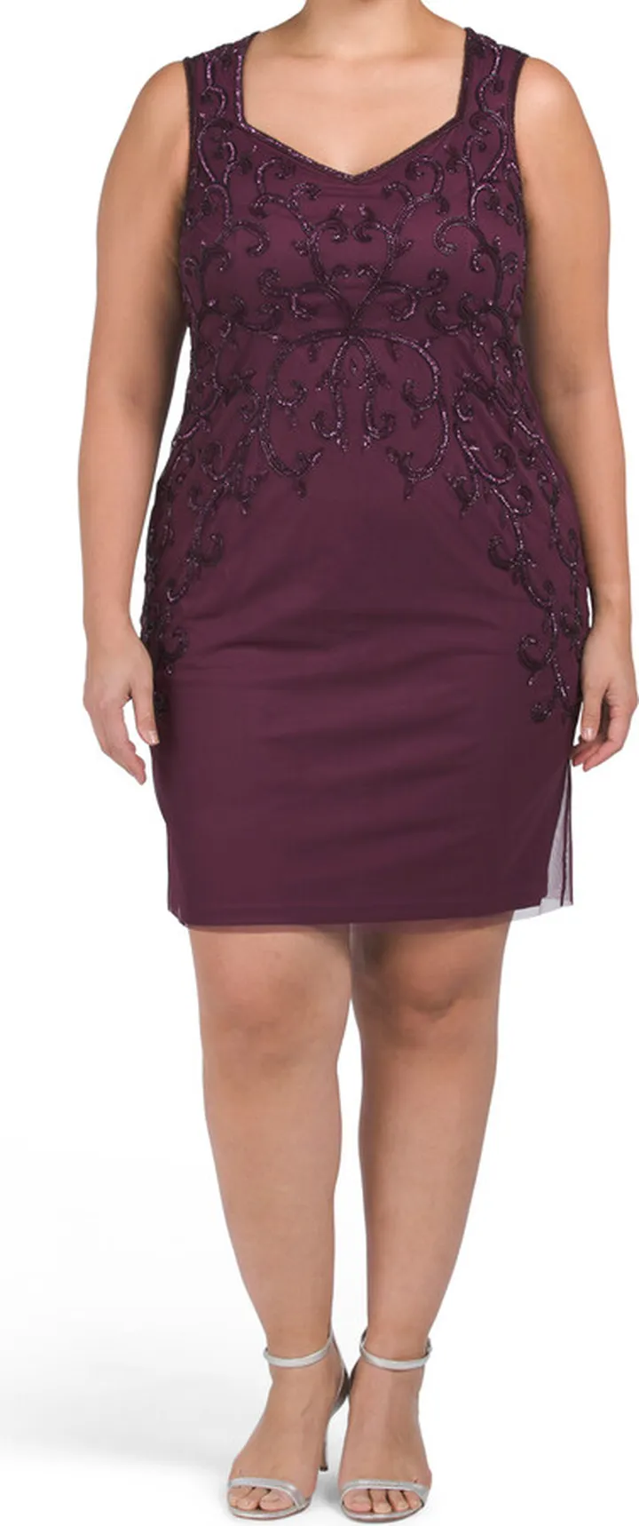 Plus Beaded Cocktail Dress