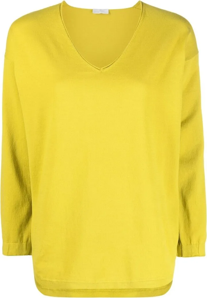 V-neck cotton jumper