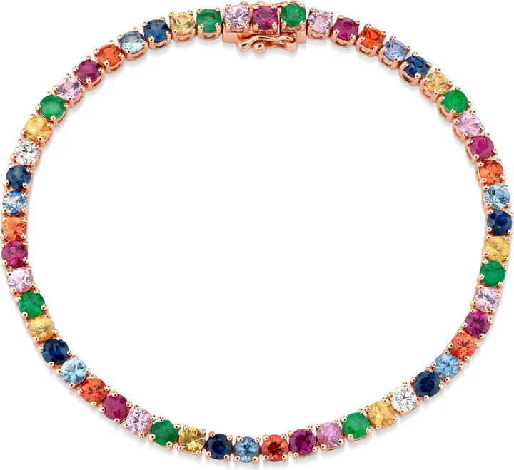 Women's 18k Rose Gold Multi-Colored Hepburn Bracelet