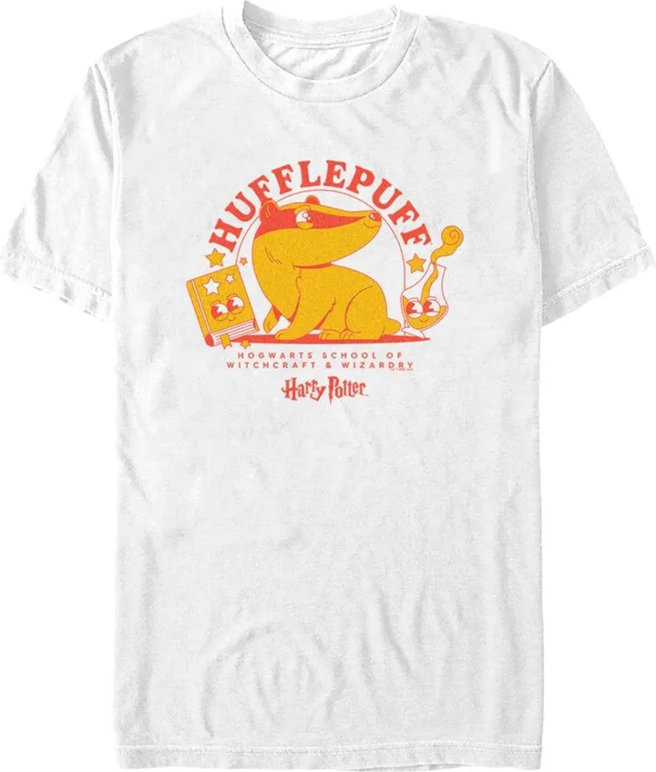 Men's Harry Potter Cute Hufflepuff Badger T-Shirt - White - X Large
