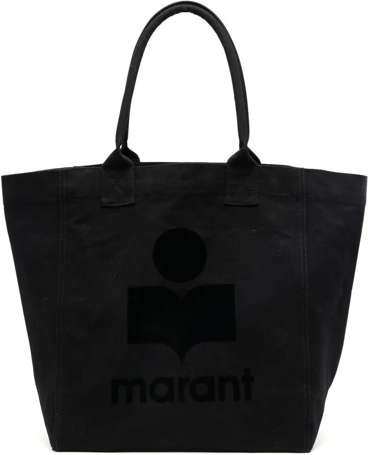 Black Logo Print Tote Bag