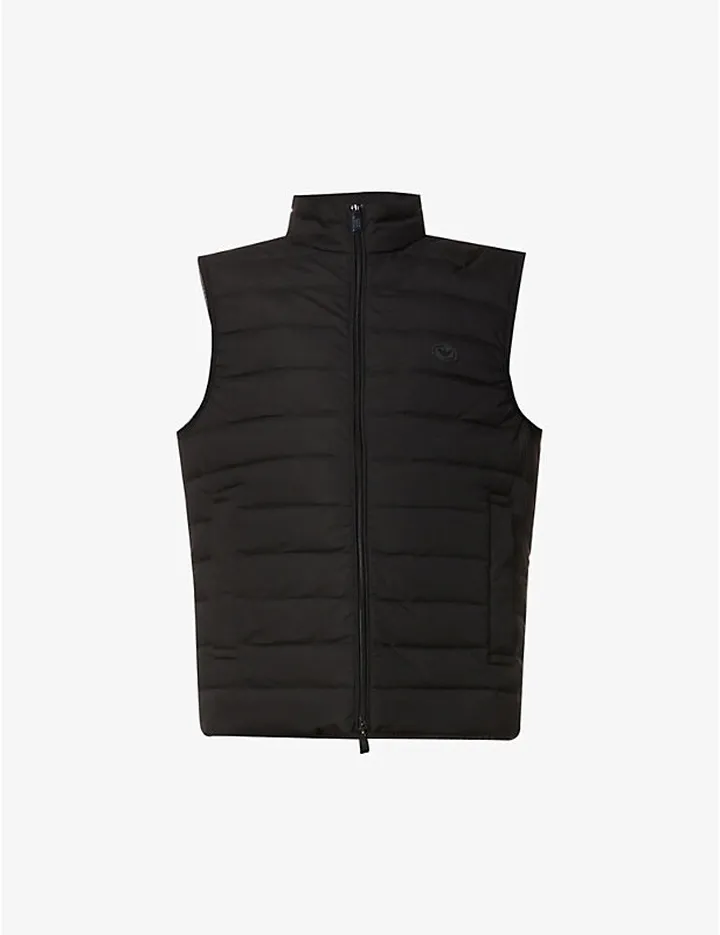 Mens Black Quilted Shell-down Gilet