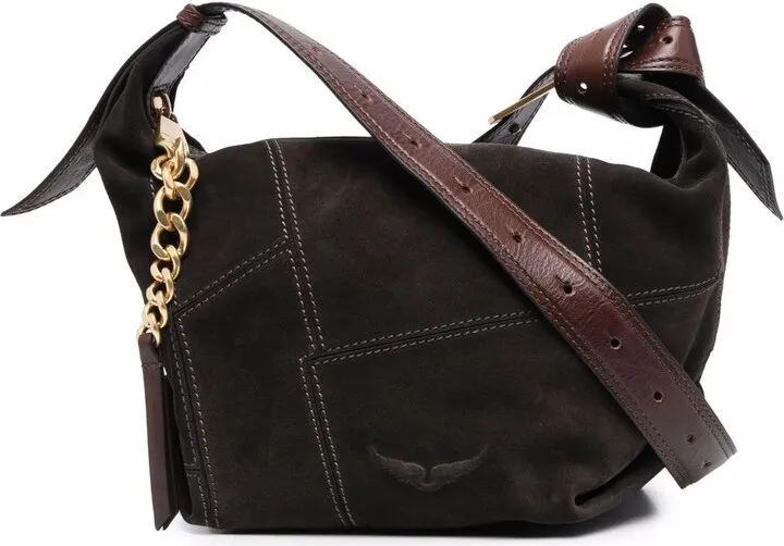 Two-Tone Suede Shoulder Bag
