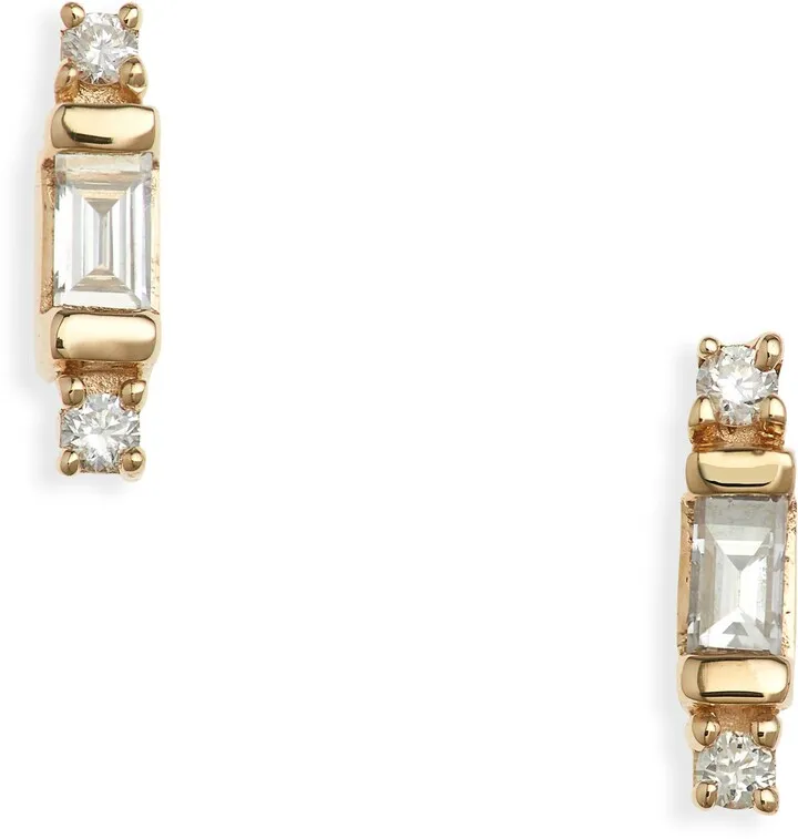 Sadie Pearl Diamond Stud Earrings