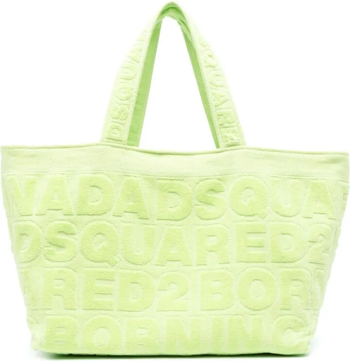 Twin logo-jacquard tote bag