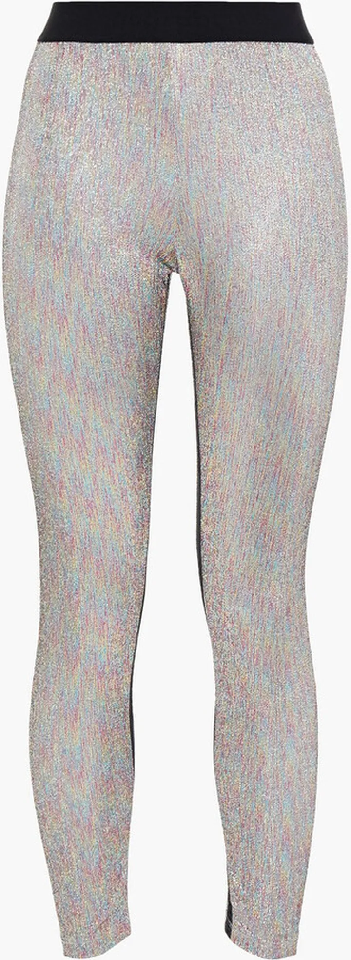 Metallic stretch-jersey leggings