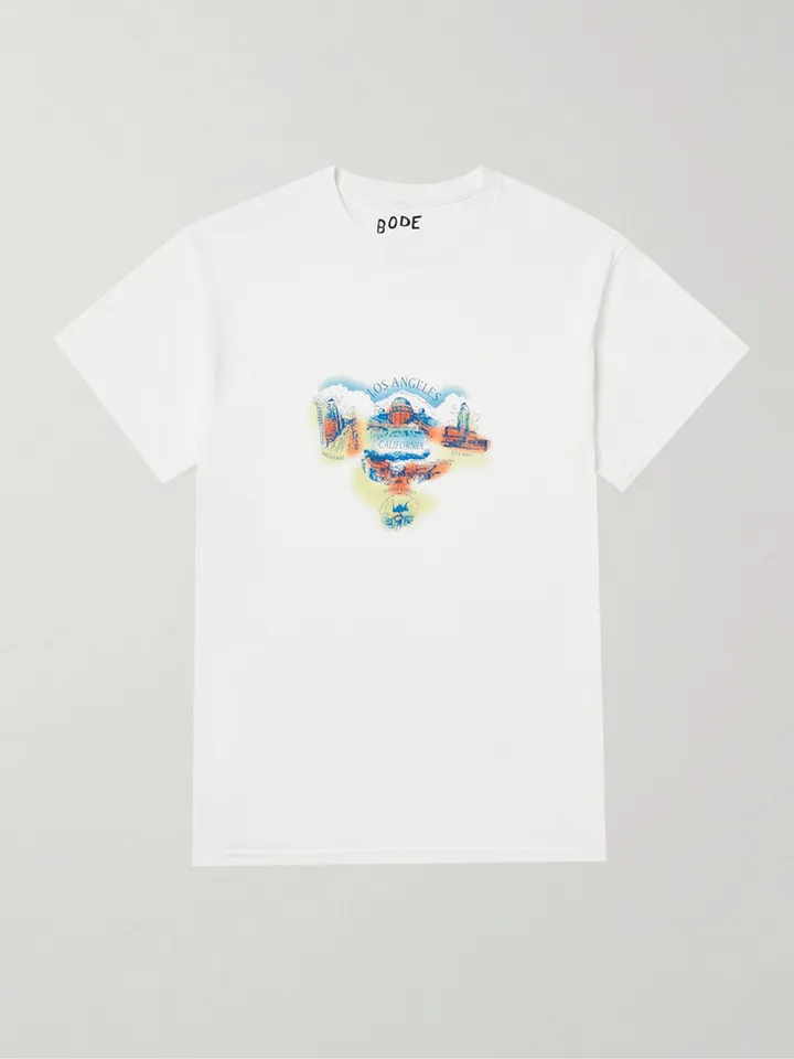 Printed Washed Cotton-Jersey T-Shirt