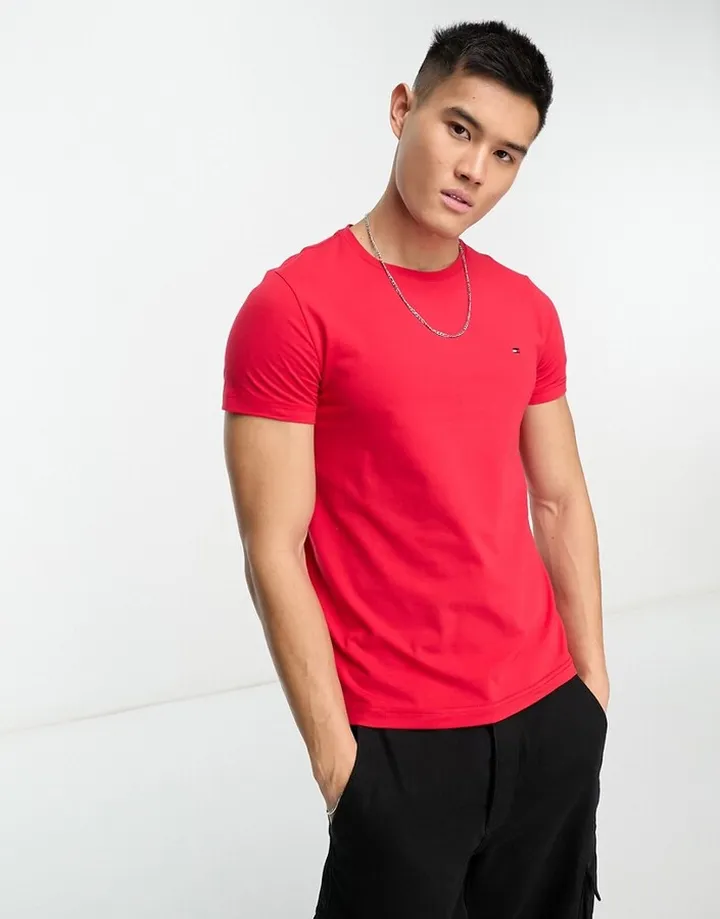Tommy Hilfiger logo slim fit t-shirt in red