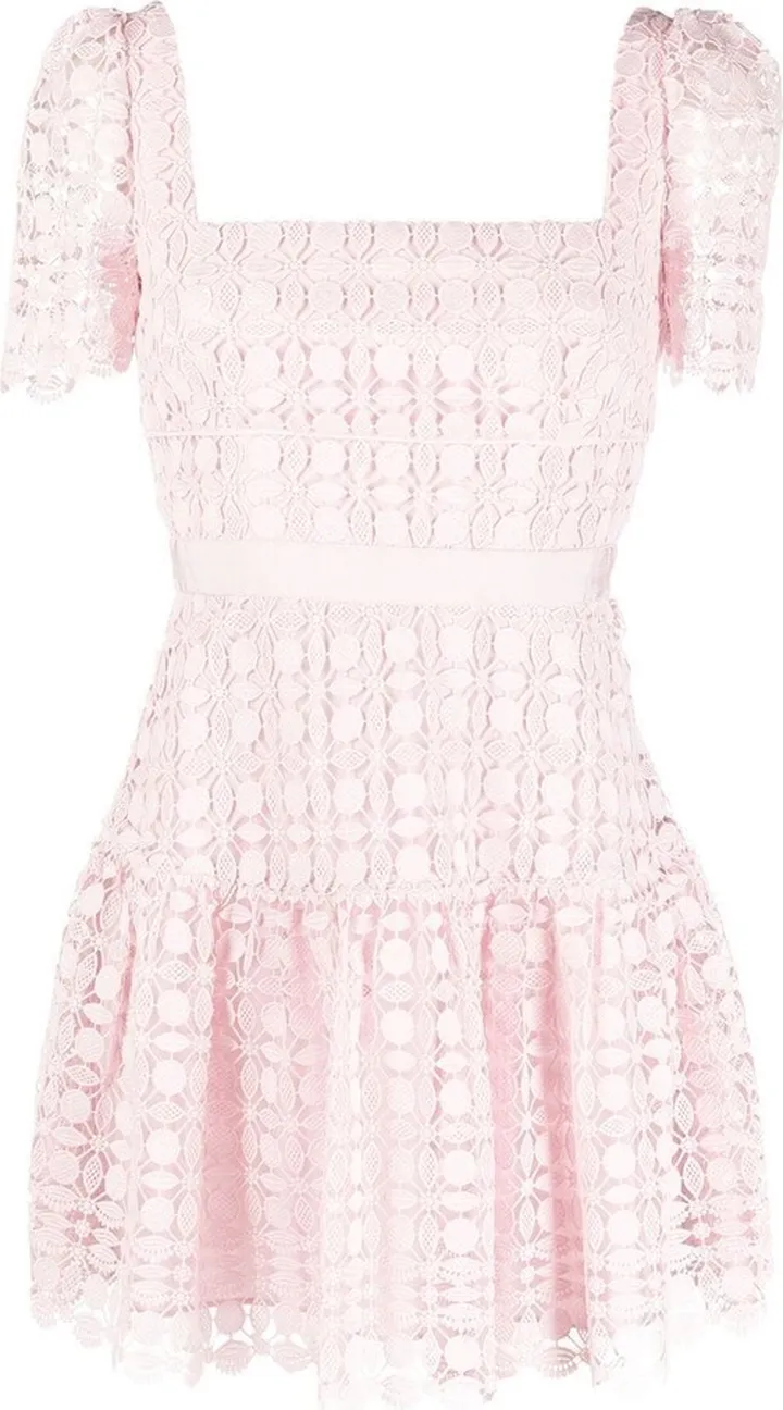 Short-Sleeve Lace Minidress