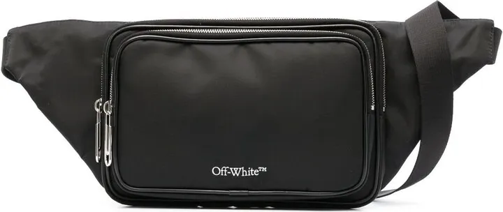 Black Logo Print Cross Body Bag