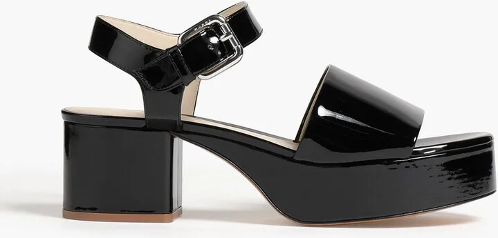 Patent-leather platform sandals