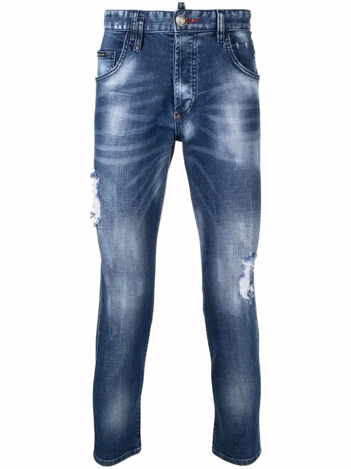 Ripped-Detailed Skinny Jeans