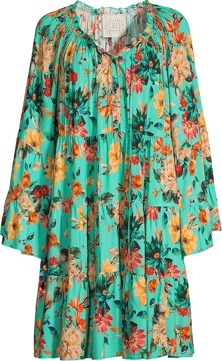 Tulum Relaxed Floral Tiered Minidress