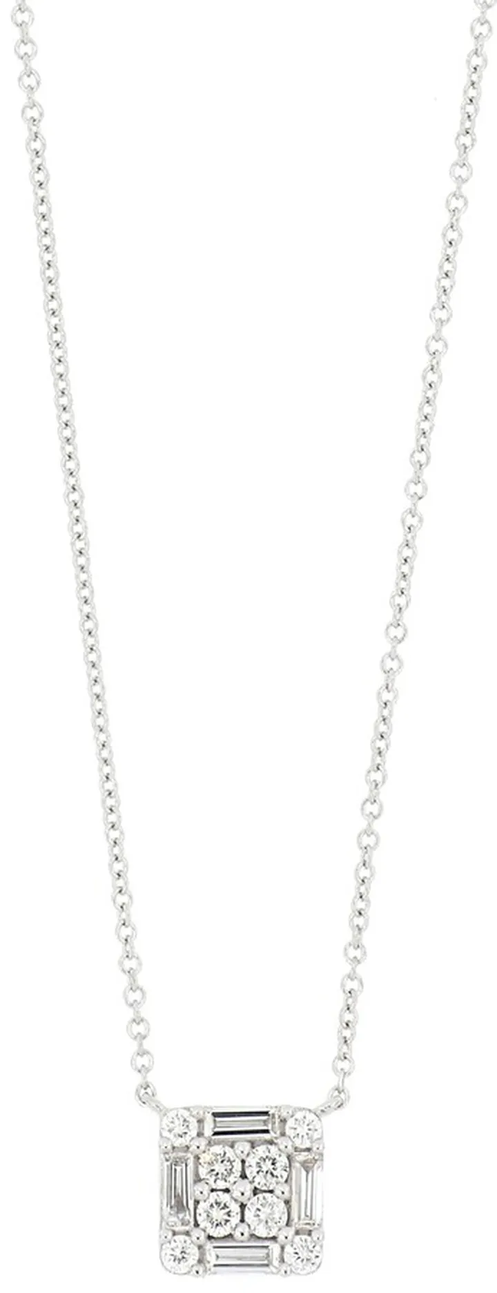 Gatsby Petite Square Diamond Pendant Necklace