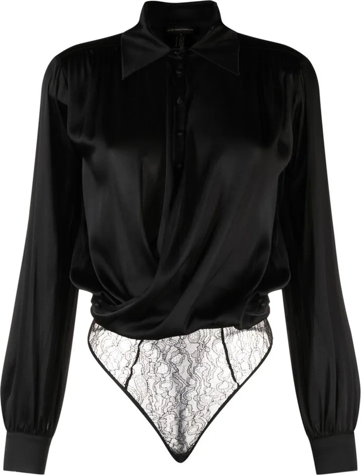 Black Crossover Bodysuit