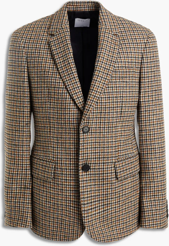 Fox slim-fit houndstooth wool blazer