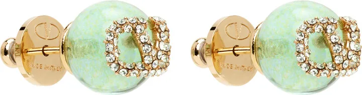 Valentino Garavani Green Vlogo Earrings