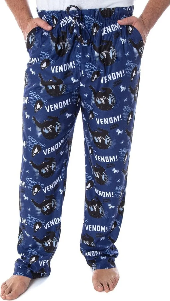 Marvel Men's Venom Vintage Character Adult Sleep Lounge Pajama Pants (2XL) Blue