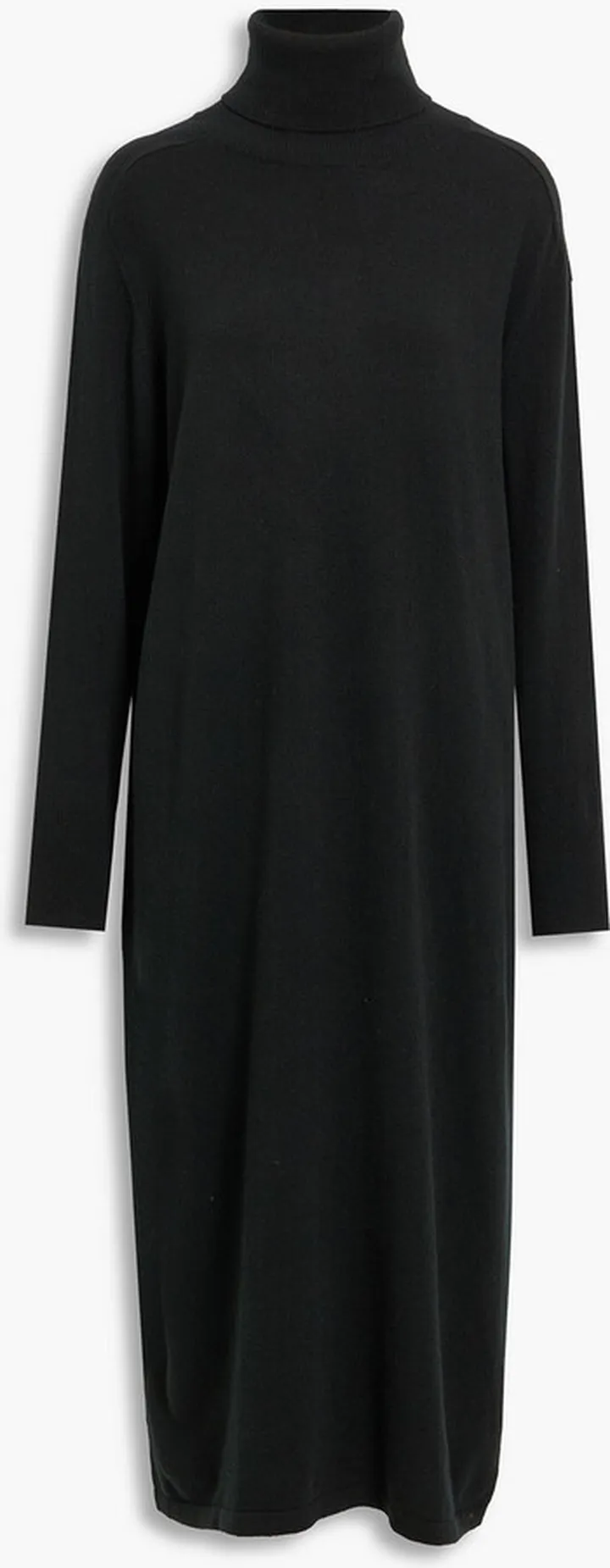 Brushed cashmere turtleneck midi dress