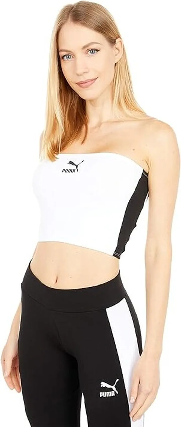 PUMA Classics Bandeau Top (Puma White) Women's Clothing