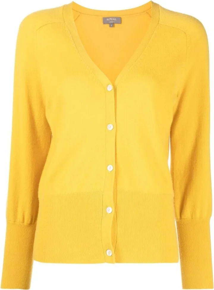 fine-knit V-neck cardigan
