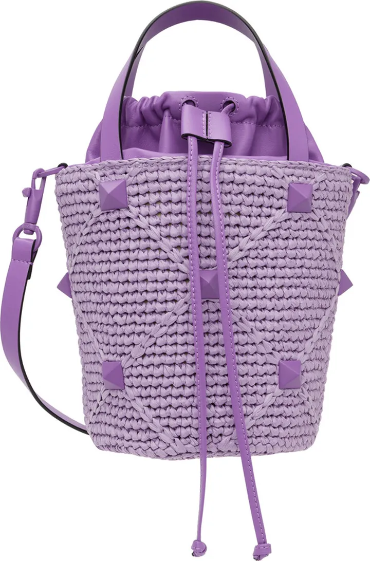 Valentino Garavani Purple Roman Stud Shoulder Bag